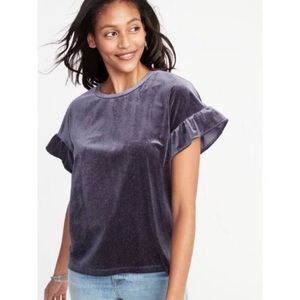 Old Navy Ruffle Velvet Shimmer Blouse